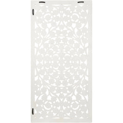 Allen White Washed Hand Carved 48x28-inch Wall Panel with Mirror Inlay