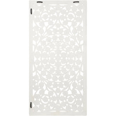 Allen White Washed Hand Carved 48x28-inch Wall Panel with Mirror Inlay