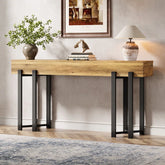 Farmhouse Wooden/ Metal Console Table for Living Room Entryway