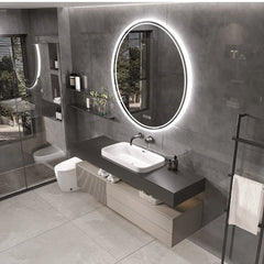 Smart LED Backlit Bathroom Large Round Mirror Anti-Fog 3 Colors Touch