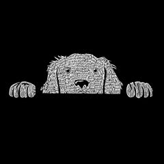 LA Pop Art Men's Word Art Crewneck Sweatshirt - Peeking Dog