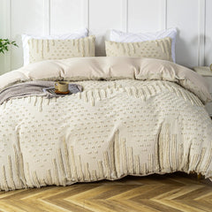 3-Piece Boho Tufted Duvet Cover Set, Textured Duvet Cover and 2 Pillowcases for All Season