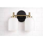 Asok Frosted Glass Dual Vanity Wall Sconce