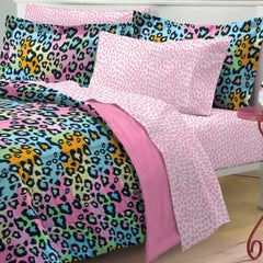 Multicolor Leopard 7-piece Bed in a Bag with Sheet Set