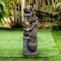 42.5'' Pot Water Fountain with Lights Resin Water Feature