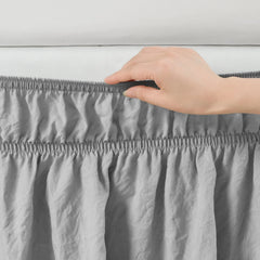 Lush Decor Ruched Ruffle Elastic Easy Wrap Around Bedskirt