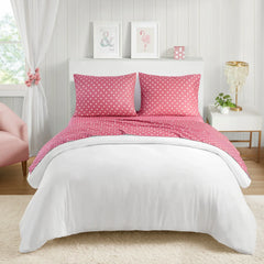 Intelligent Design Polka Dot Printed 100% Cotton Sheet Set