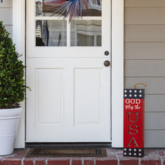 Glitzhome 24.75"H Lighted Patriotic/ Americana Wooden Firecracker Porch Decor