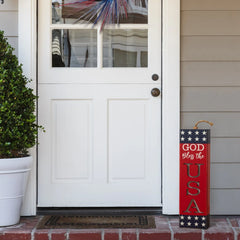 Glitzhome 24.75"H Lighted Patriotic/ Americana Wooden Firecracker Porch Decor