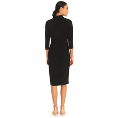 Donna Morgan Stretch Twisted Neckline Sheath Dress