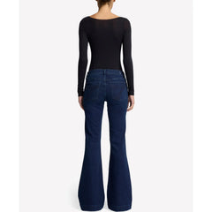 7 For All Mankind Women's Dojo Mid-Rise Wide Leg Flare Jeans