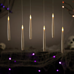 LED Flameless Flickering Floating Halloween Taper Candles - 6" - Set of 6