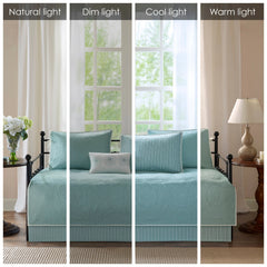 Madison Park Peyton Blue Printed 6 Piece Day Bed Cover Set