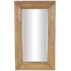 Wood Room Floor Mirror with Natural Wood Grains - Brown - Roche River Decor