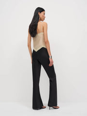 Petites Gale Satin Mid Rise Bias Pant