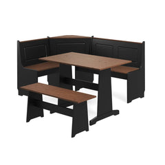 Linon Middlecreek Wood Farmhouse Breakfast Nook Dining Set