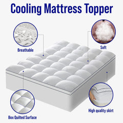 Extra Thick&Down Alternative Mattress Topper With 8-21 Inch Deep Pocket
