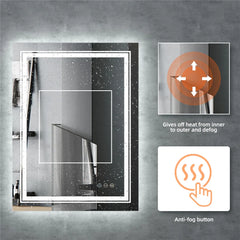 36"x28" LED Illuminated Bathroom Wall Vanity Mirror Anti-Fog Dimmable