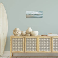 Stupell Blue Gradient Beach Scene Canvas Wall Art Design By Carol Robinson