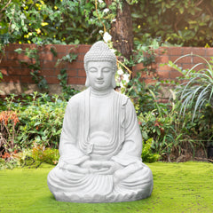 Glitzhome Zen-Style MgO Meditating Garden Buddha Statues Monk Sculpture Indoor Outdoor