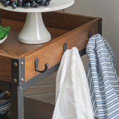 Linon Wheeler Industrial Kitchen & Wine Cart