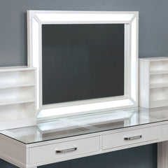 Furniture of America Wres Contemporary Solid Wood LED Light 3-Piece Makeup Vanity Set