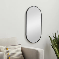 Livabliss Aranya Modern Aluminum Oval Pill-Shaped Accent Mirror