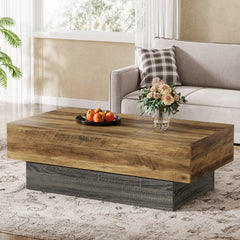 55-Inch Wooden Coffee Tea Center Table for Living Room