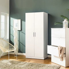 Mia Tall Shoe Cabinet with Six Shelves in White