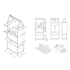 Marcus Contemporary Metal Multi-storage Wine Cabinet by Furniture of America