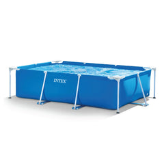 Intex 8.5ft x 26in Rectangular Frame Above Ground Backyard Swimming Pool, Blue