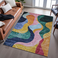 Premium Washable Super Soft Contemporary Abstract Mayfield Rug