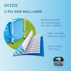 Intex 10 Foot x 30 Inch Above Ground Round Swimming Pool, (Pump Not Included) - 10'