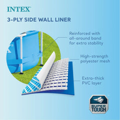 Intex 10 Foot x 30 Inch Above Ground Round Swimming Pool, (Pump Not Included) - 10'