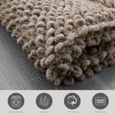 Sophie Border Ultra-plush Chenille Non-Slip Cotton Bath Mat
