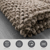 Sophie Border Ultra-plush Chenille Non-Slip Cotton Bath Mat