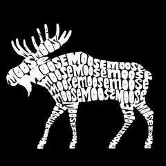 LA Pop Art Men's Word Art Long Sleeve T-shirt - Moose