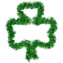 LED Lighted Tinsel Shamrock St. Patrick's Day Window Silhouette - 25" - Green