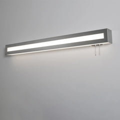 Hayes 4-feet Satin Nickel LED Overbed Fixture, White Acrylic Shade