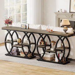 39.4" Console Table, 4-Tier Sofa Table Entryway Table for Small Spaces