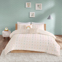Intelligent Design Kids Callie Cotton Jacquard Pom Pom Duvet Cover Set
