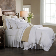 HiEnd Accents Lily Washed Linen Gathered Bed Skirt