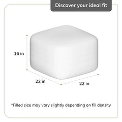 Jani 22-inch Ottoman Pouf - Handcrafted Handmade Round Ottoman for Seating, Footrest, Home Decor for Living Room, Bedroom