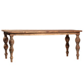 Owen Rectangular Reclaimed Mindi Wood Carved 4-Leg Dining Table