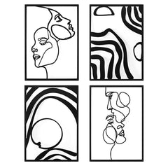 Art3d Metal Framed Wall Art Set-4-sheet Black or Gold 17"x12"