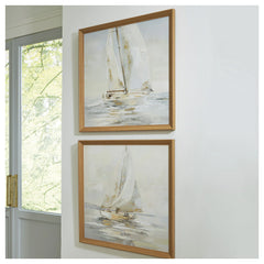 Signature Design by Ashley Winbrook Beige/Gold Wall Art Set (Set of 2)