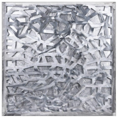 Polished Steel Wall Sculpture Abstract Wall Art with Gold/Silver Leaf