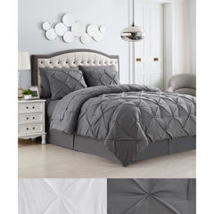 Sweet Home Collection 8 Piece Pinch Pleated Bed In a Bag All Season Complete Set