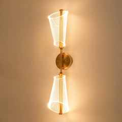 Modern Dimmable LED 2-Light Clear Acrylic Cone Vanity Wall Lamp