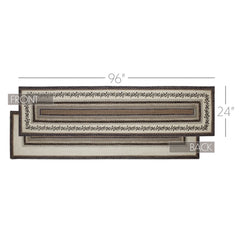 Floral Vine Jute Rug/Runner Rect w/ Pad 24x96